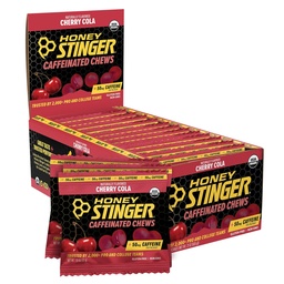 Honey Stinger Cherry Cola Caffeinated Energy Chew, Gluten Free, with Caffeine, for Exercise, Running and Performance, Sports Nutrition for Home & Gym, Pre and Mid Workout, 12 Pack, 23.2 Ounce