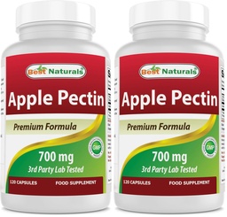 Best Naturals Apple Pectin 700 mg 120 Capsules (Pack of 2)