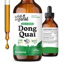 Wild & Organic Dong Quai Supplement - Menopause Supplements for Women - Dong Quai Root Extract - Angelica Root Herb Tincture - Female Ginseng Liquid Extract - No Sugar & Alcohol - 4 fl oz
