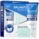 Hermon Balanitis Treatment for Men Relief Kit: Soothing Cream 2oz & Clotrimazole 1% Cleansing Soap 4oz – Helps Relieve Redness, Itching & Irritation – Gentle Care for Sensitive Areas