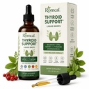 Thyroid Support for Women Liquid Drops Selenium with Zinc, Iodine, L-Tyrosine & Ashwagandha, Alcohol-Free, Non-GMO 5 fl oz