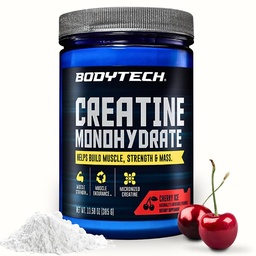 BodyTech 100% Pure Creatine Monohydrate Powder, Cherry Ice, 13 Oz