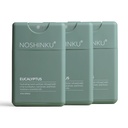 Noshinku - Refillable Hand Sanitizer Eucalyptus 3-Pack, Travel Size Spray with Hydrating Botanical Oils, Natural Ingredients, All Natural Fragrances, Sugarcane Derived Alcohol, No Parabens, No Dyes