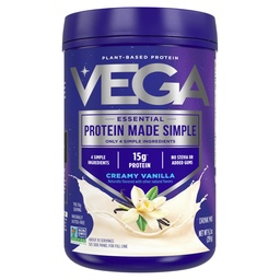 Vega Protein Made Simple Protein Powder, Vanilla - Stevia Free, Vegan, Plant Based, Healthy, Gluten Free, Pea Protein for Women and Men, 9.2 oz (Packaging May Vary)