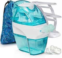 Navage Deluxe Bundle Nasal Irrigation System - Saline Nasal Rinse Kit with 1 Nose Cleaner, 30 Salt Pods, Paisley Travel Bag and 1 Countertop Caddy
