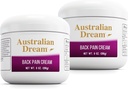 Australian Dream Back Pain Cream - Soothing, Non-Greasy Muscle Pain Relief Cream - Good for Neck, Back, Body, or Muscle Aches - 9 oz Jars (2 Pack)