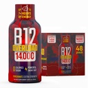 B12 Overload Extra Strength Energy Shot – Pomegranate – 260mg Caffeine, 14000% B12, Electrolytes – Energy & Vitality Support – Zero Sugar No Calories – Vegan, Kosher, Gluten-Free – 1.93 fl oz, 48-Pack