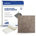10x Silver Calcium Alginate Wound Dressing 4" x 4" + 2 PBT Bandages, Highly Absorbent Non-Stick Silver Wound Care Dressing, Soft Gentle Gauze Patches for Wound Healing