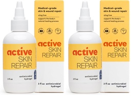 Active Skin Repair First Aid Healing Skin Hydrogel - Natural & Non-Toxic Repairing Ointment with Hypochlorus Acid for Minor Cuts, Wounds, Scrapes, Rashes, Sunburns, & More, 3 oz (Pack of 2)