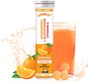 Glutathione Effervescent Tablets | L-Glutathione 500mg + Vitamin C 500mg | Skin Radiance Support, Antioxidant Boost, Detox & Immunity | Fast-Absorbing Orange Flavor | 20 Tablets | Pack of 1