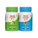Nutrela By Patanjali Combo Vitamin B12 Plant Based Supplement For Men & Women - 30 Caps & D2k - 60 chewable Tablets