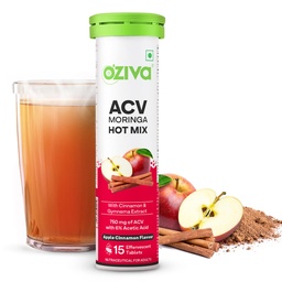 OZiva ACV Moringa Hot Mix Tablets, Boost Metabolism, Apple Cinnamon