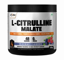 AS-IT-IS Nutrition ATOM L-Citrulline Malate Powder 2000mg, Boosts Nitric acid & Muscle recovery, Supports Endurance & Muscle Pump, Pre-Workout Supplement Men & Women, 100gm, 48 serves, Blue Razz