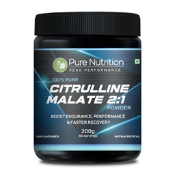 Pure Nutrition L-Citrulline Malate 2:1 Powder – 200g, 66 Servings | 100% Pure & Unflavoured | Boosts Stamina, Enhances Performance, Speeds Muscle Recovery & Reduces Fatigue | Ideal Pre-Workout for Men & Women