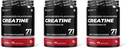 Carbamide Forte Creatine Mono hydrate Powder | Micronized Monohydrate Creatine 250g | Micronized Monohydrate Supplement for Lean Muscle, Strength & Energy - Fruit Punch- 71 Servings - 250g (Pack of 3)