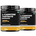 Carbamide Forte L carnitine L-Tartrate 2000mg Powder for Men & Women | Pre Workout l-carnitine Supplement - Mango Flavour - 150g (Pack of 2)