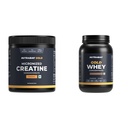 Nutrabay Gold Micronised Creatine Monohydrate Powder – 120g, Orange With Gold Whey Protein Concentrate with Digestive Enzymes – 1kg, Rich Chocolate Crème