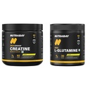 Nutrabay Gold Micronised Creatine Monohydrate Powder - 250g, Lemon and Gold L-Glutamine Supplement Powder 180g, Lemon Flavor