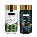 Kapiva Shilajit Gold 60 Capsules + KSM-66 Ashwagandha 500mg 60 Capsules | Stamina, Strength & Stress Relief | Ayurvedic Adaptogens with 24K Gold, Withanolides & 12 Action He