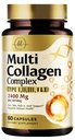 Multi Collagen Peptides for Women & Men - 2400mg per Serving - Best Hydrolyzed Collagen Complex with Type I, II, III, V, X - Hair, Skin, Nails & Joint Support Supplement - Bottled USA - 60 Capsules