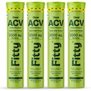 Fitty ACV 2000 mg | For Appetite Control & Weight Loss Support | Blood Sugar Regulation | Higher Strength Apple Cider Vinegar Effervescent Tablets | No Added Sugar, No Added Color | Easy on Stomach | Lemon Soda Flavour | Pack of 4 (60 Tablets)