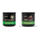 Optimum Nutrition (ON) L-Glutamine Powder- 250 Gram, 50 Serves, 5g Glutamine per serve for Amino Acid Support & Muscle Recovery, Unflavoured. & RCB Limited Edition (ON) Micronized Creatine Powder –
