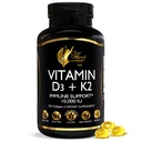 Cocó March N.M.D Vitamin D3+K2 10,000 IU - High Potency Supplement for Women & Men, Immune Support, Bone & Joint Health - Gluten-Free, Non-GMO, 4 Month Supply, 250 mcg D3, 180 mcg of Vitamin K2