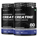 Carbamide Forte Micronised Creatine Monohydrate Powder | Creatine Supplement for Lean Muscle Volumization, Strength & Energy - Unflavoured - 83 Servings - 250g (Pack of 2)