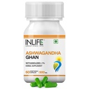 INLIFE Ashwagandha Extract 500mg Supplement, Withania, 60 Veg Capsules