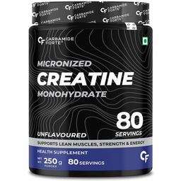 Carbamide Forte Creatine Powder | Creatine Mono Hydrate | Micronized Creatine Monohydrate 250g Unflavoured for Lean Muscle, Strength & Energy | Gym Supplements For Men - 250g