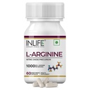 INLIFE L-Arginine Supplement 1000mg, Nitric Oxide Precursor, 60 Veg Caps