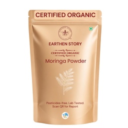 Earthen Story Certified Organic Moringa Powder (200g) | Lab Tested for 270+ Pesticides | Natural Drumstick Leaf Multivitamin for Immunity & Energy | Vegan, Non-GMO Superfood