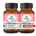 A TATA Product - Organic India Ashwagandha Capsules - 60 Veg Caps (Pack of 2), For Vitality & Relieves Stress, Naturally Boosts Energy & Stamina, Improves Immune System