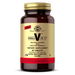 Solgar Formula VM-75, 90 Tablets - Multivitamin with Chelated Minerals - Vitamin A, B6, B12, C, D, E - Biotin, Magnesium, Calcium, Iron, Zinc - Vegan, Gluten Free, Dairy Free, Kosher - 90 Servings