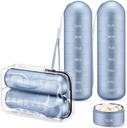 [2 Pack] Zannaki Metal Travel Pill Organizer, Portable Waterproof Weekly Pill Box, Large Aluminum Alloy Pill Case Container, BPA Free 7 Day Daily Medicine Organizer Holder for Vitamin, Supplement