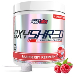 EHP Labs OxyShred Pre Workout Powder - Preworkout Powder with L Glutamine & Acetyl L Carnitine, Energy Boost Drink - Raspberry Refresh, 60 Servings