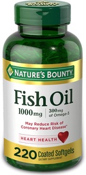 Nature's Bounty Fish Oil 1000 mg Coated Softgels, 220 Count