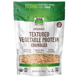 NOW Foods, Organic Textured Soy Protein Granules, Non-GMO, Versatile, Vegetable-Sourced Protein, 8-Ounce (Packaging May Vary)