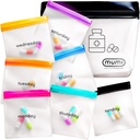MUMI Pill Pouch Set, 7 Mini Zipper Pouches for Pills, Small Pill Bags, Reusable Pill Pouches for Medicine Travel, Pocket Pill Organizer, Purse Accessories, Vitamin Organizer