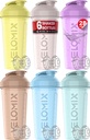 VELOMIX 6 Pack 28 oz Protein Shaker Bottle for Mixes - 6 Wire Whisk Balls | Leak Proof Cups for Supplements | BPA-Free Gym & Fitness (Pastel Power Series)