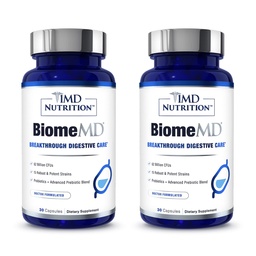 1MD Nutrition BiomeMD Probiotics | 62 Billion CFUs, 15 Comprehensive Strains - Pro & Prebiotics | Doctor-Formulated for Digestive Health & Immune Support | 60 Capsules