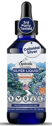 Optivida Colloidal Silver Liquid - 10 PPM Liquid Silver Immune Support, Pure Nano Silver Hydrosol Liquid for Family Wellness - Natural Silver Water for Adults & Kids, Non-GMO, 3rd Party Tested - 4 Oz
