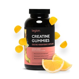 Legion Creatine Gummies for Men & Women, 5g Monohydrate, Lemon Drop