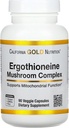 California Gold Nutrition Ergothioneine Mushroom Complex with Organic Maitake, Organic Oyster, Organic Lion's Mane Mushroom Extracts and L-Ergothioneine, 90 Veggie Capsules