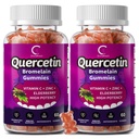 Quercetin Gummies, Quercetin with Bromelain, Vitamin C, Zinc & Elderberry, High Potency Immune Support, Respiratory Health & Antioxidant Supplement for Adult & Kid, Vegan, 60 Gummies (2 Pack)