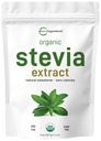 Micro Ingredients Pure Organic Stevia Powder, 8 Ounces, 1418 Serving, Highest Grade Stevia Green Leaf Extract Reb-A, Reduced Bitter Aftertaste, 0 Calorie, Natural Sweetener, Sugar Alternative, Keto Friendly
