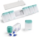 Weekly Pill Organizer 1 Time a Day, Magnetic Pill Box 7 Day, Removable Travel Pill Case, Once Daily Pill Holder Container, Large Medication Dispenser for Medicine, Vitamin, Supplement,Turquoise