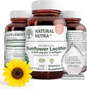 Natural Nutra Sunflower Lecithin 2000 mg Supplement, Supports Breastfeeding Moms with Plugged Milk Duct Relief, Liver & Brain Health Booster, Soy Free, Non-GMO, Gluten-Free, 120 Softgels (3 Pack)