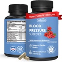 Blood Pressure Support Supplement – Natural Hawthorn, Hibiscus, Garlic & Olive Leaf – Heart Health & Circulation Support – B12, B6 – Vegan, Non-GMO – 90 Caps (3-Month Supply)