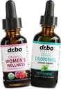 Hormone Balance for Women & Chlorophyll Liquid Drops - Women's Wellness Organic Hormonal Balance Supplements - Vegan Liquid Chlorophyll Drops Odor Cleanse Supplement Internal Deodorant